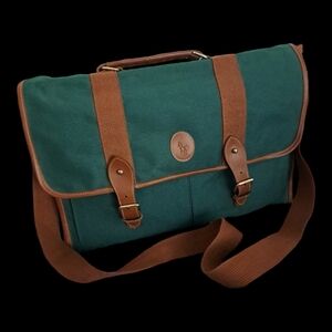 Ralph lauren messenger bag green canvas